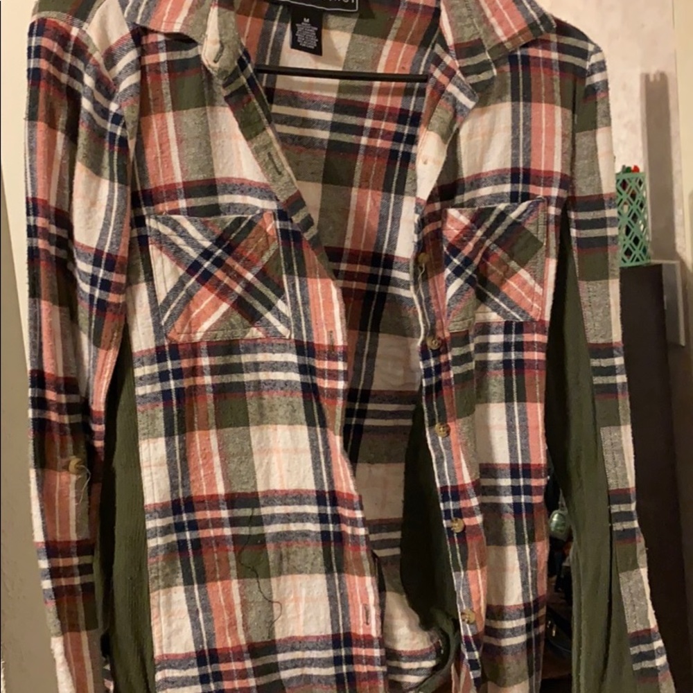 Olive green flannel